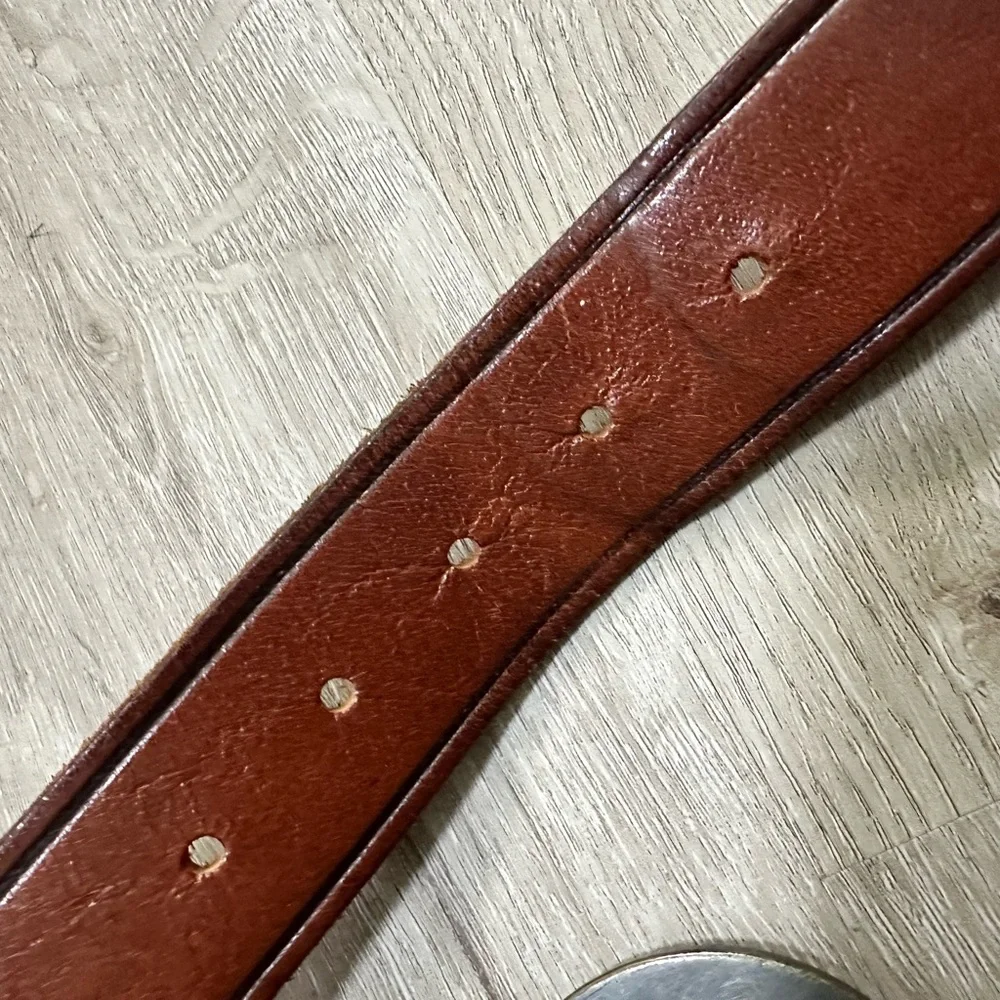 Mossimo Supply Co. Brown Geometric Belt Southwestern Tooled S